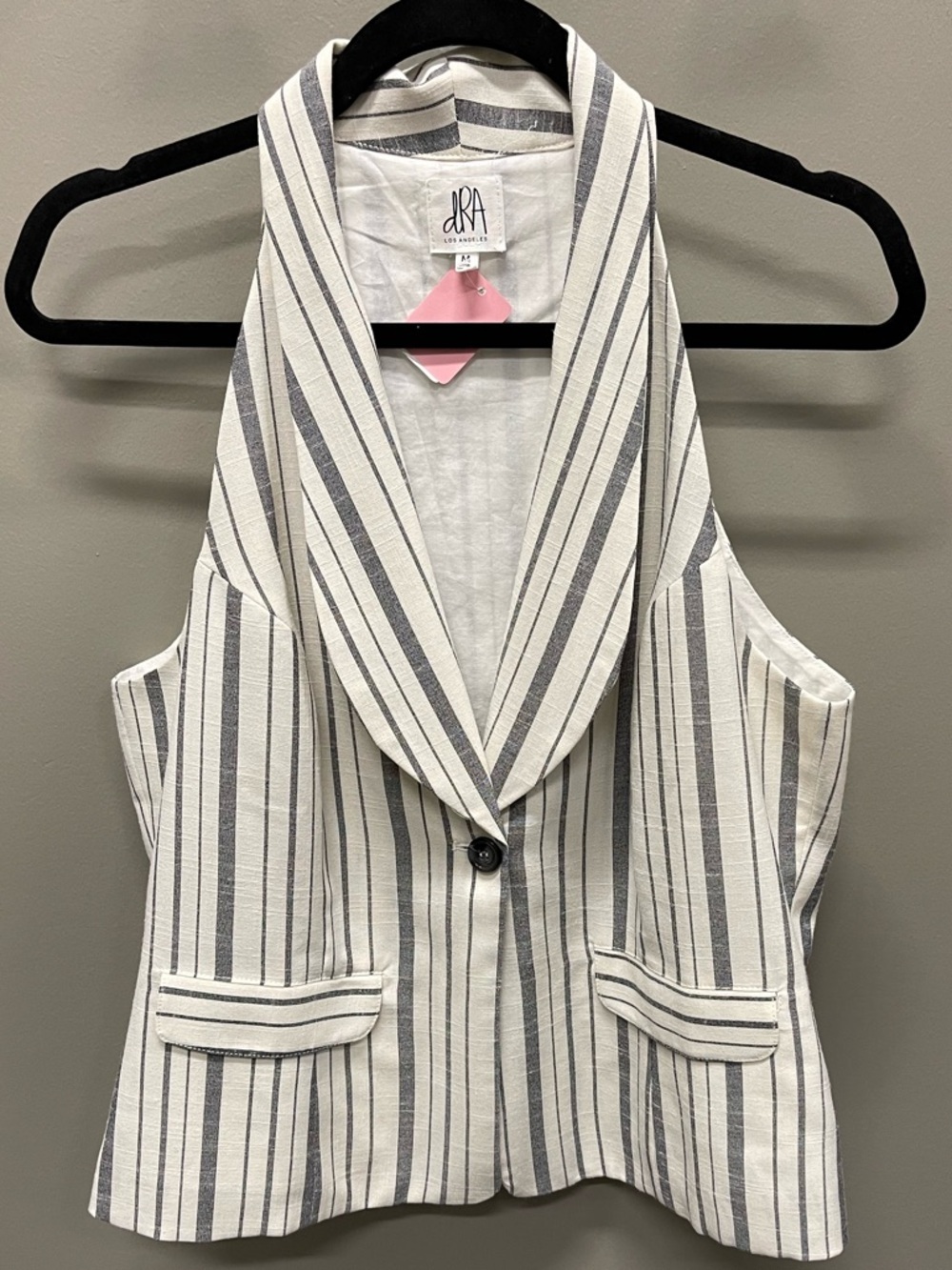 dRA Los Angeles/ Anthropogie Striped Vest in White and Gray